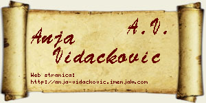 Anja Vidačković vizit kartica